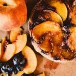 Cast-Iron-Upside-Down-Peach-Blueberry-Cake