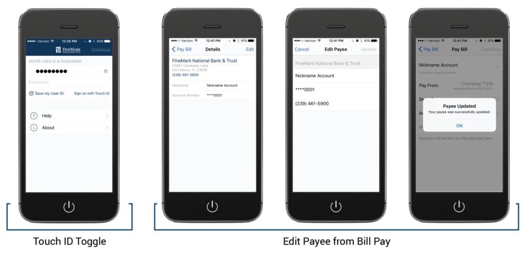 mobile banking screenshots