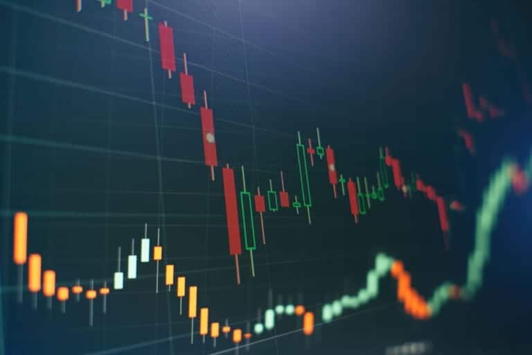 Economic graph with diagrams on the stock market, for business and financial concepts and reports.