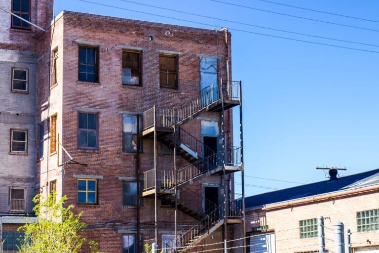 vintage multi-story brick building