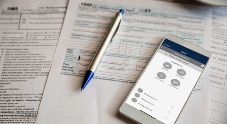 Individual Income Tax Form with Mobile Phone