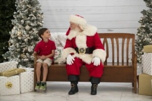 Santa talking to boy