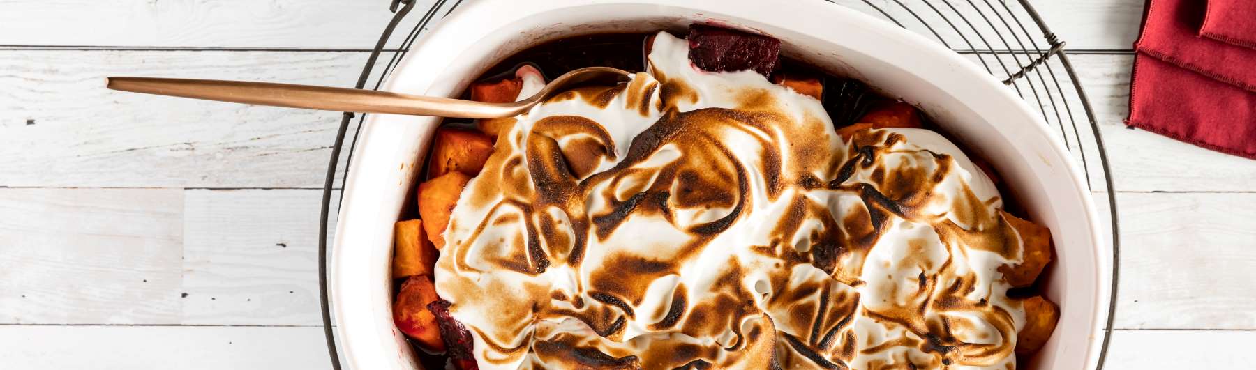 Sweet Potato Casserole with Marshmallow Meringue
