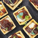 Gruyere tarts with bacon onion jam