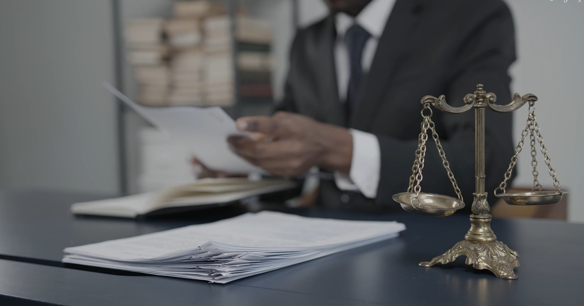 Lawyer looking through documents