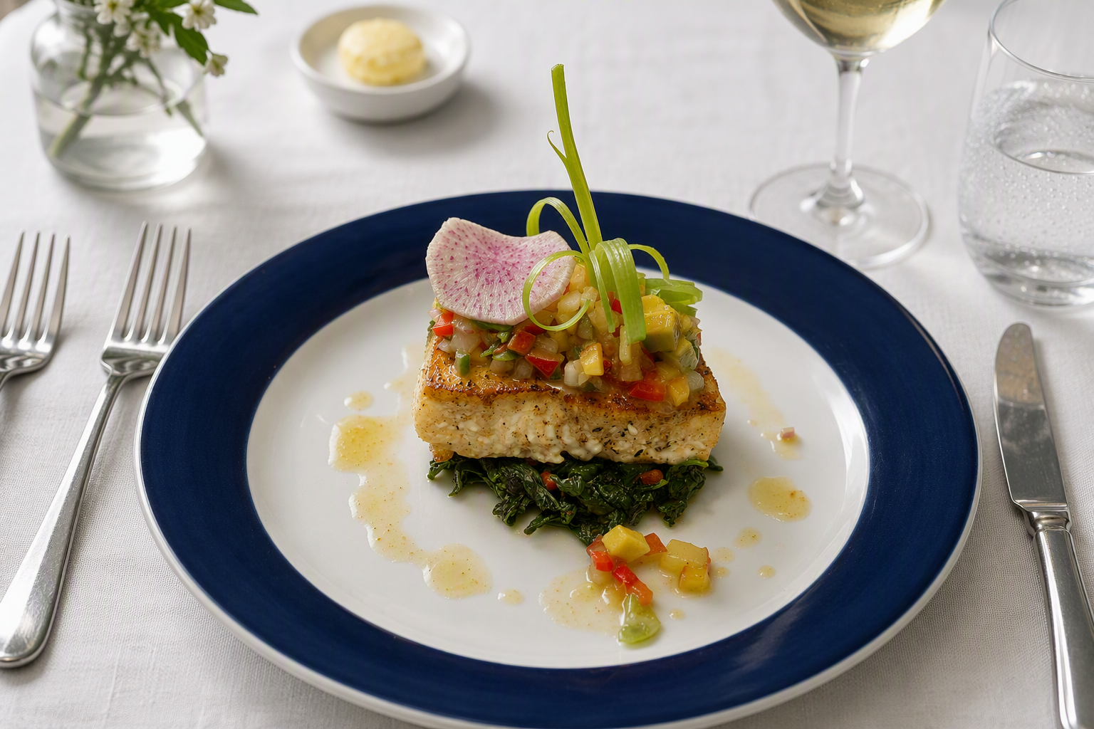 Celebrate summer flavors with seared halibut and a fresh peach salsa made with ripe fruit, avocado, and peppers. This bright, easy-to-prepare dish is perfect for warm-weather dining.